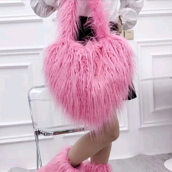 Fuzzy, Soft, Plush Dopamine Style Plush Tote Bag For Women, Trendy  Shoulder Bag - Picture 2 of 2